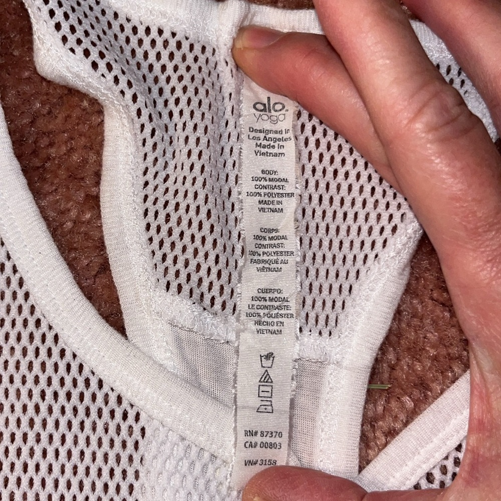 Alo Racer Back Mesh Tank Top - Picture 3 of 8